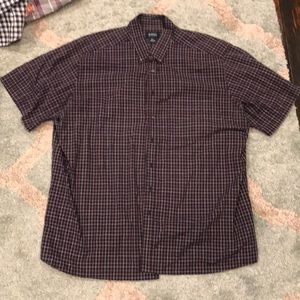 2XL blue/red/orange button down